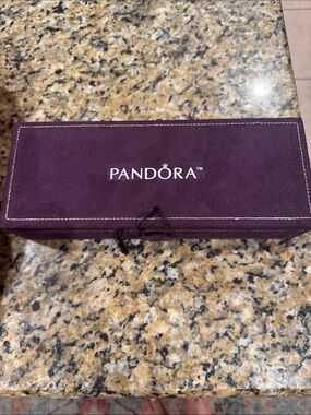 Pandora Plum Velvet Jewelry Case retired three tier NWOT